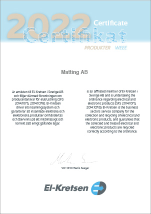 Certifikat produkter